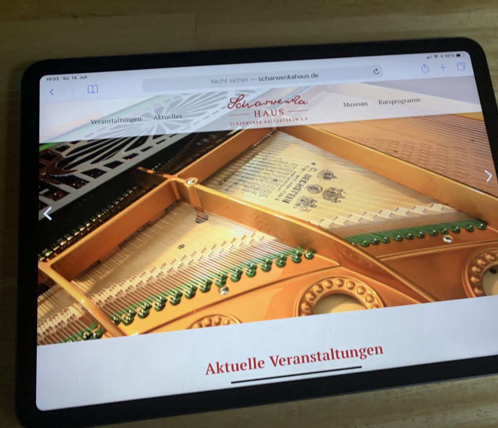 Start der neuen Webseite Scharwenka Kulturforum