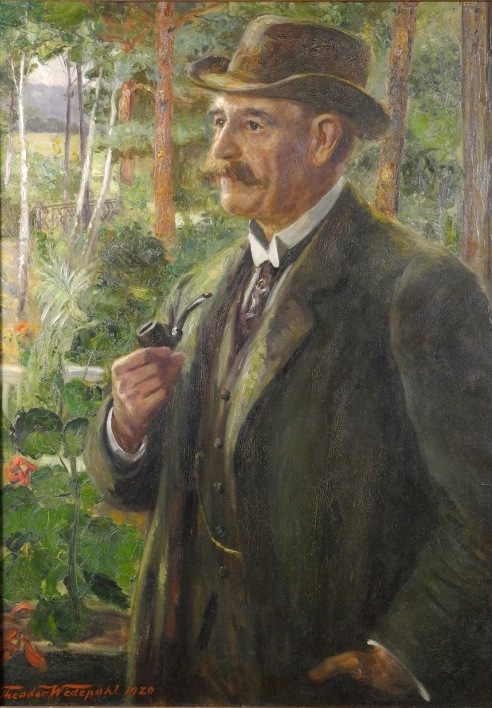 Xaver Scharwenka in seinem Garten gemalt 1920 von Gerhard Wedepohl